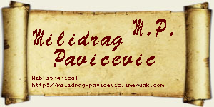 Milidrag Pavičević vizit kartica
